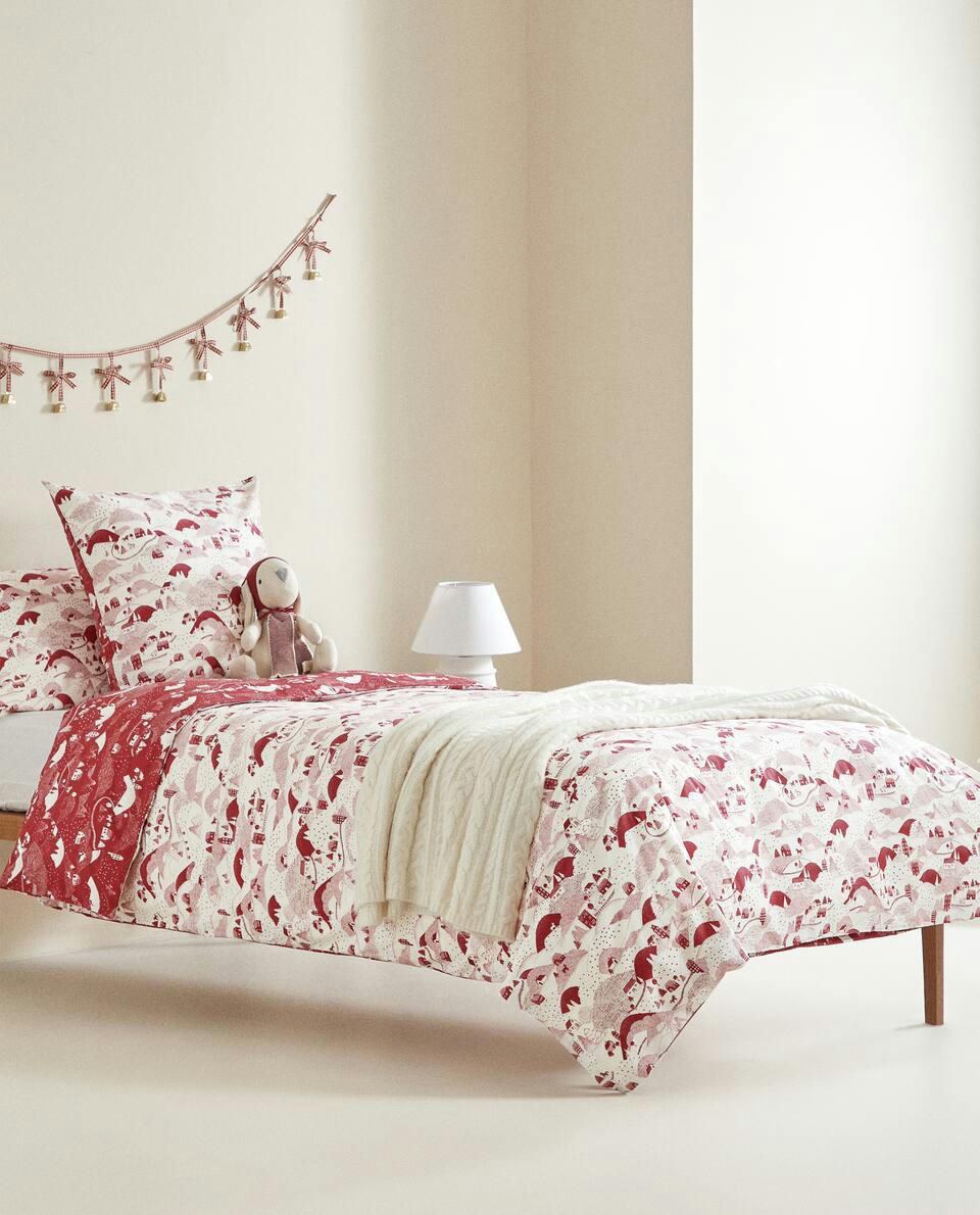 CHILDREN'S CHRISTMAS LANDSCAPE  DUVET COVER