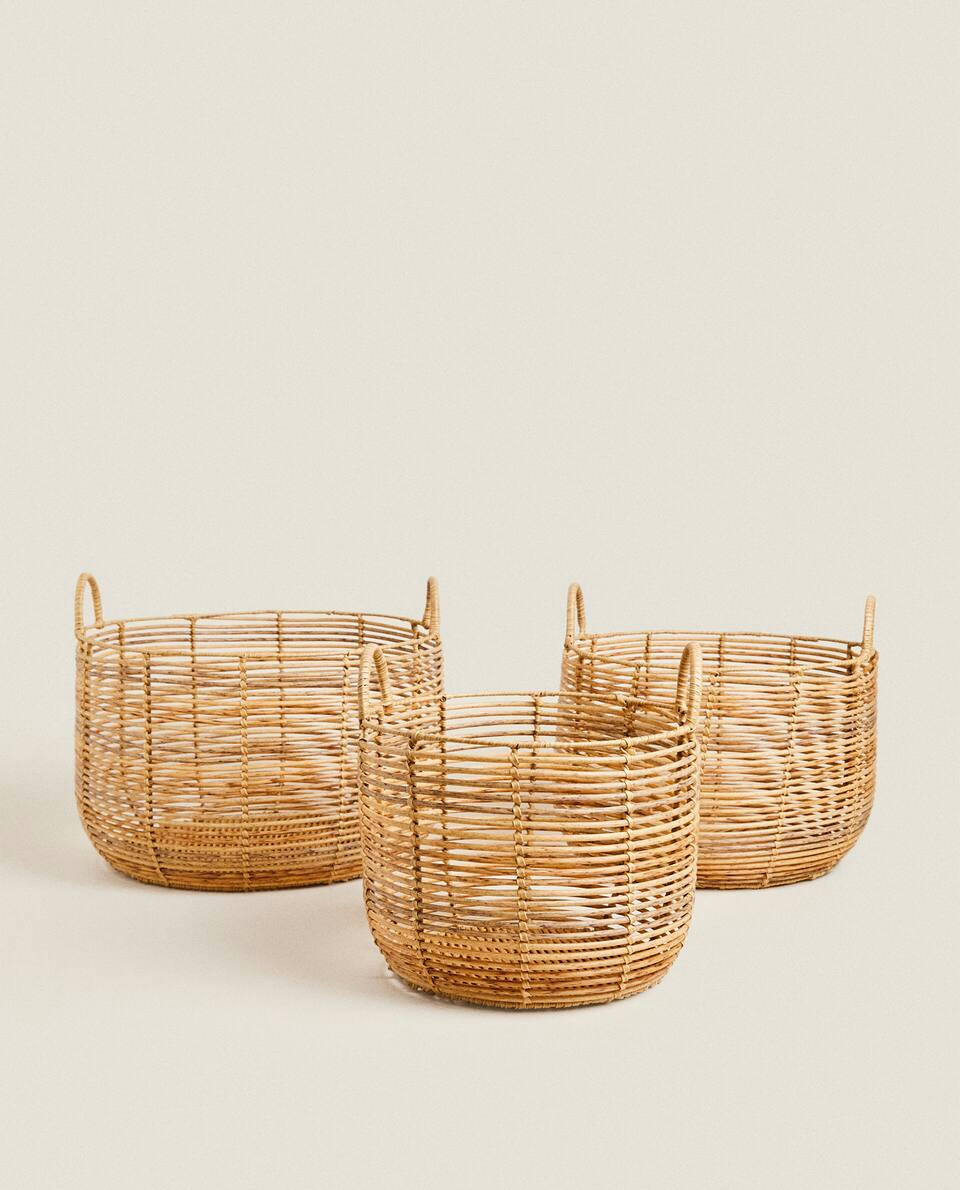 ROUND HAMPER WITH HANDLES