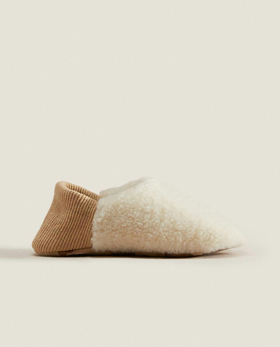 Faux shearling babouche slippers