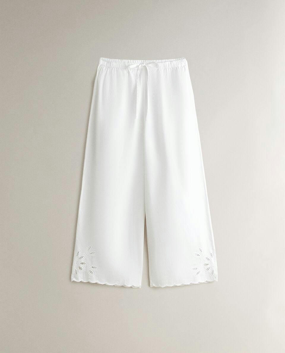 EMBROIDERED CROPPED TROUSERS