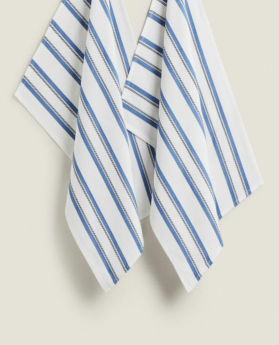 STRIPED DYED THREAD TEA TOWEL (SET OF 2)
