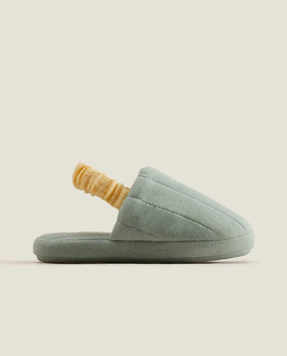 FABRIC SLINGBACK SLIPPERS WITH BACK STRAP