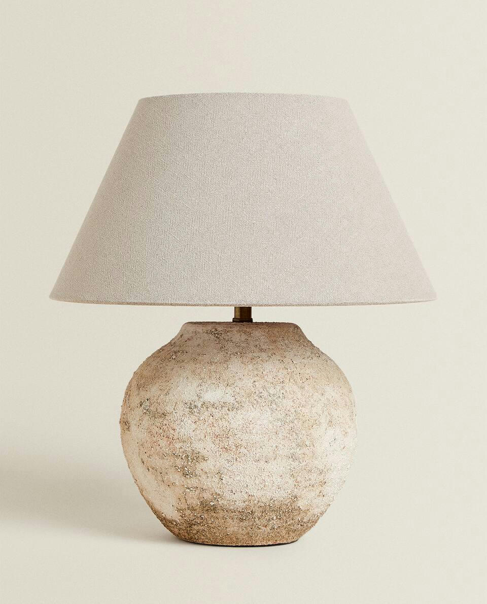 LAMP WITH AGED  BASE