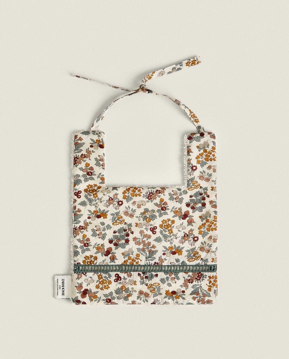 FLORAL PRINT FABRIC CHILDREN'S BIB