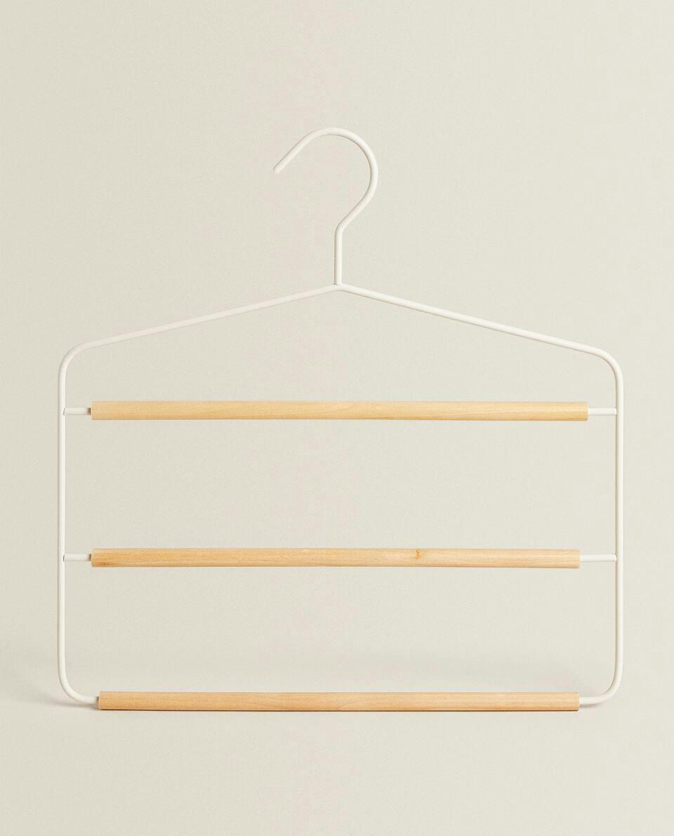 METAL AND WOOD TROUSER HANGER