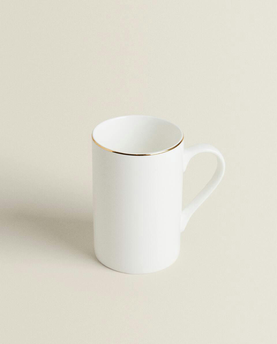RIMMED BONE CHINA MUG