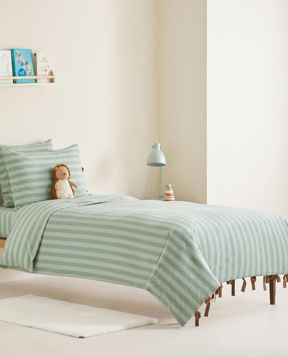 STRIPED FLANNEL DUVET COVER