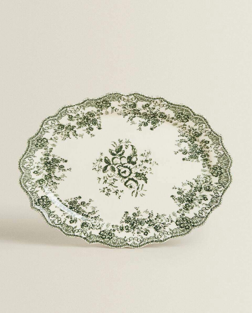 FLORAL  SERVING DISH