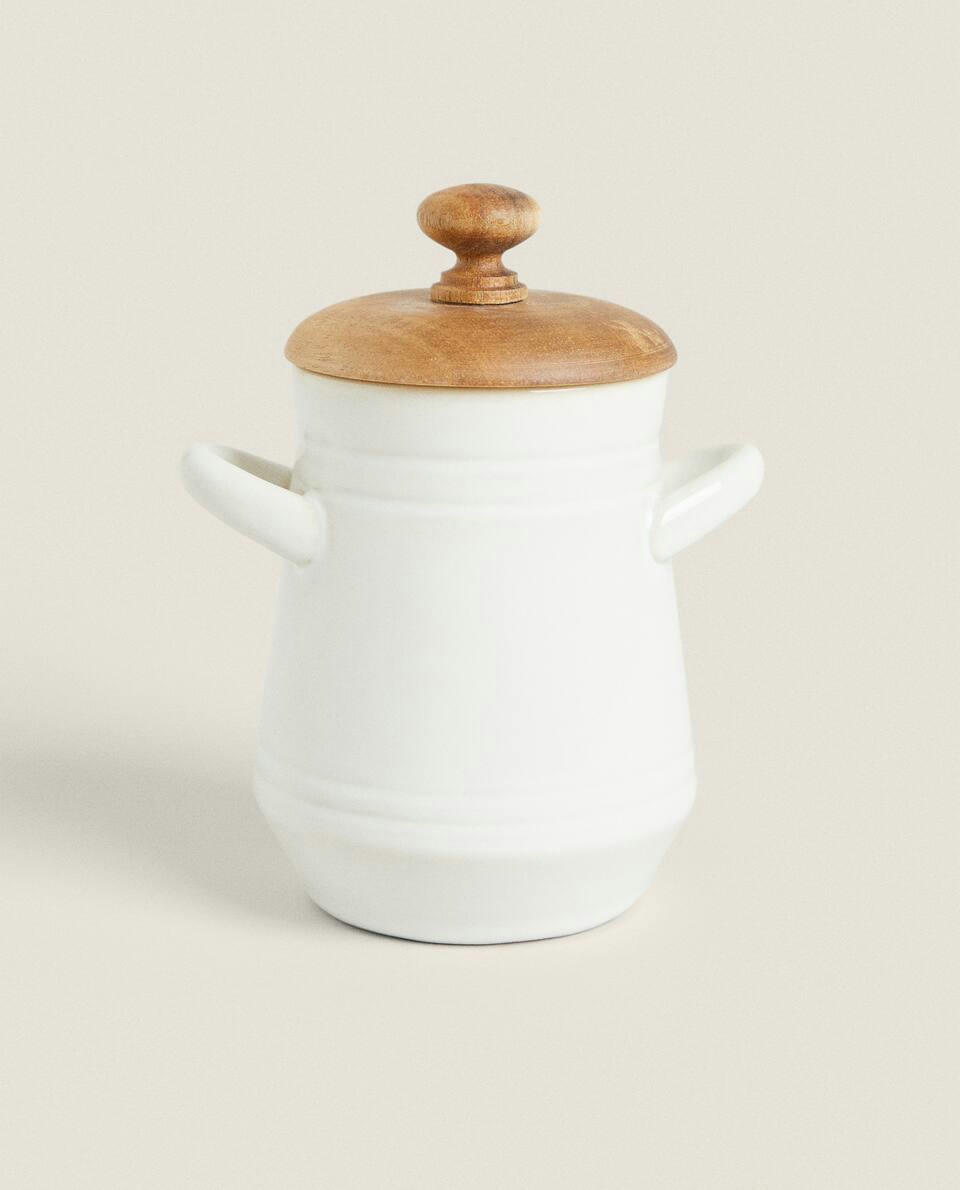 HONEYPOT WITH WOODEN LID