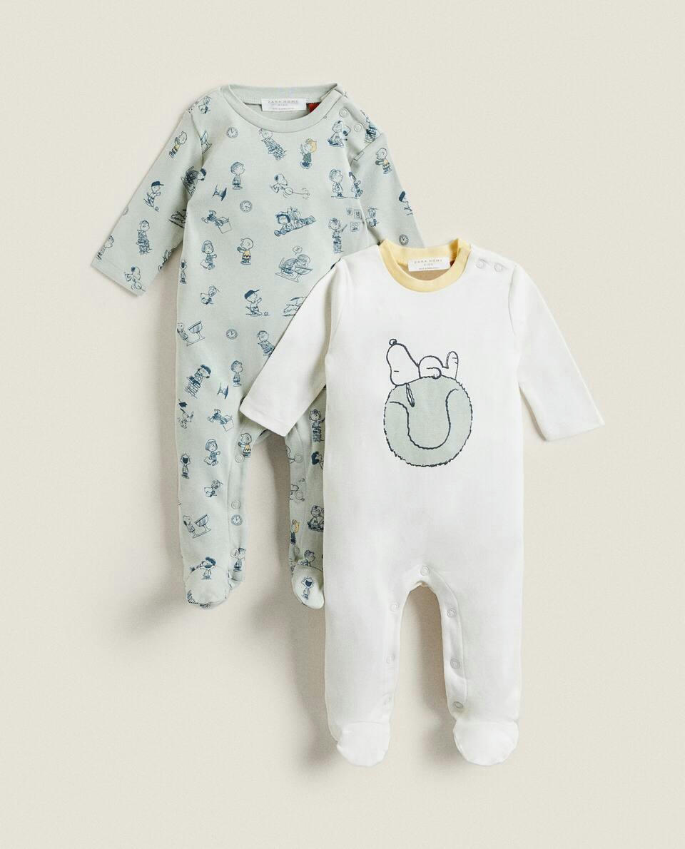 PACK OF BABY  PEANUTS? ROMPER SUITS WITH TRIM