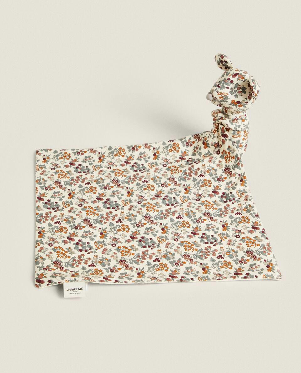 FLORAL PRINT FABRIC CHILDREN’S MOUSE CUDDLY  TOY