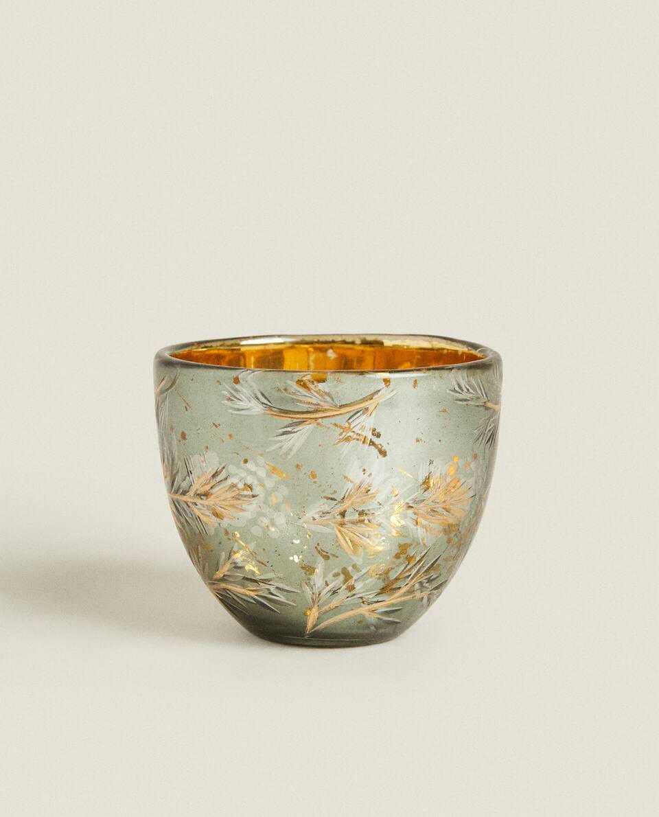 SMALL CHRISTMAS MERCURISED  TEALIGHT HOLDER