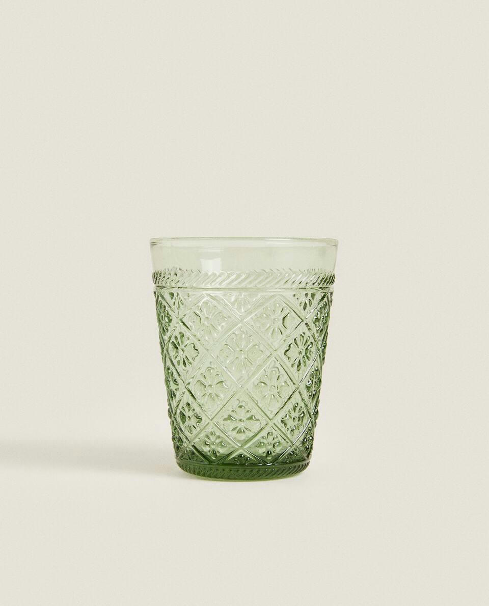 RAISED FLORAL DESIGN  TUMBLER