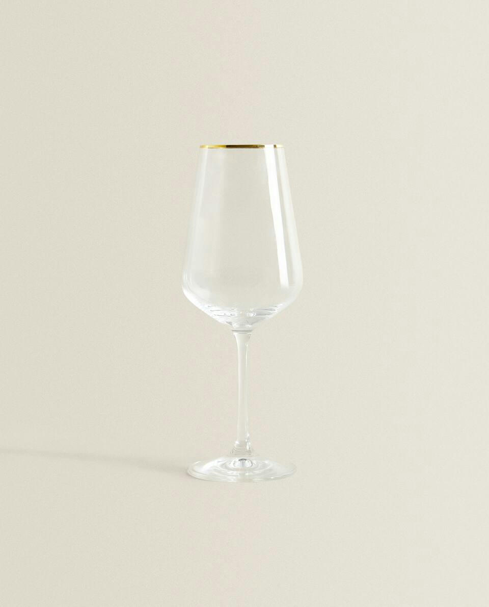 BOHEMIA  GOLD-RIMMED WINE