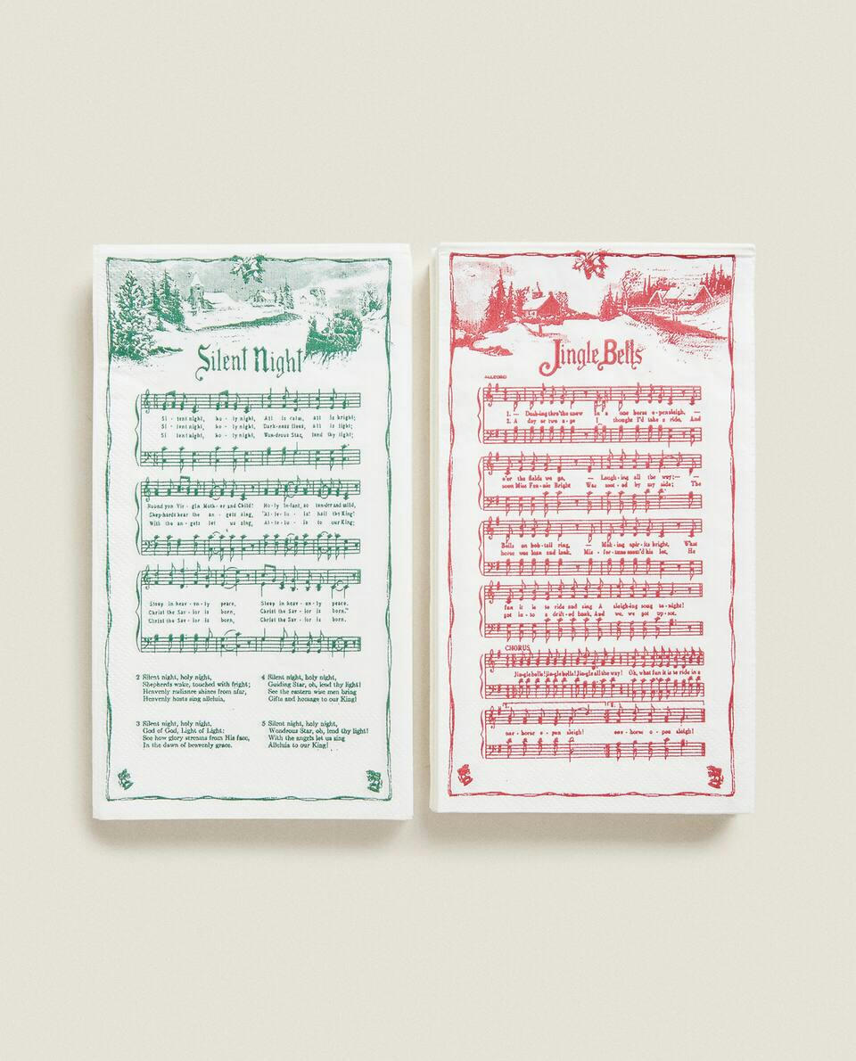 PACK OF  NAPKINS WITH CHRISTMAS CAROLS (PACK OF 30)