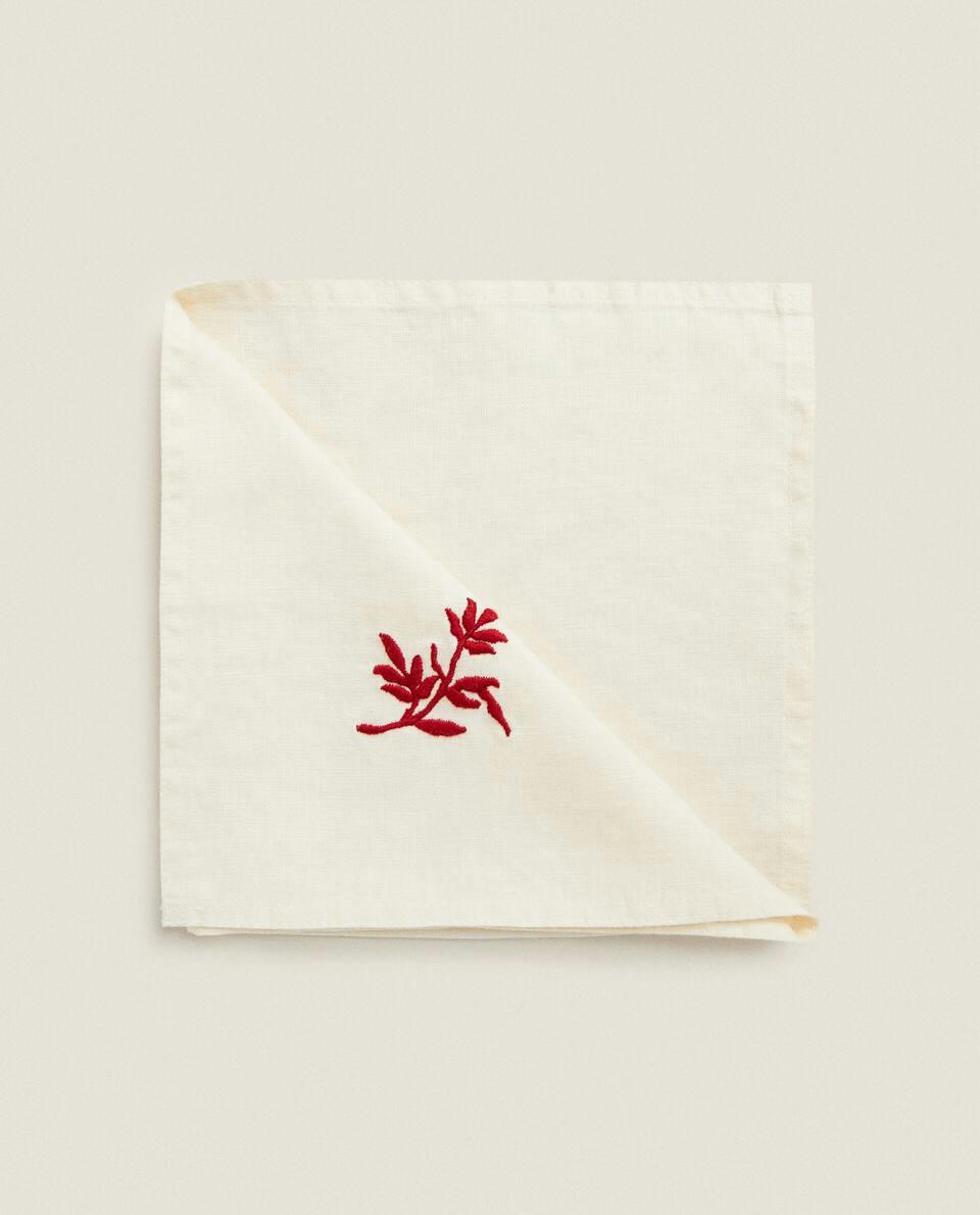 PACK OF EMBROIDERED  CHRISTMAS NAPKINS (PACK OF 2)