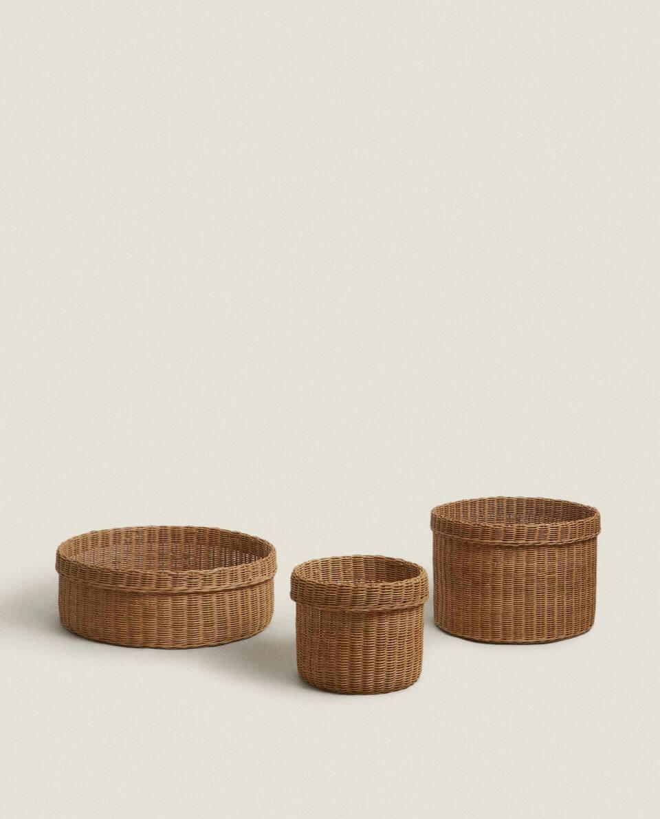 BASKETS WITH FOLD-OVER EDGE