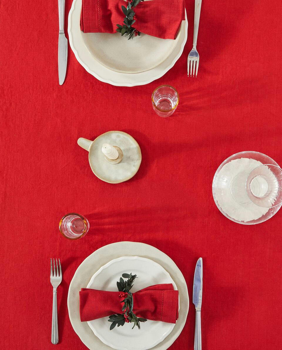 EMBROIDERED  CHRISTMAS TABLECLOTH