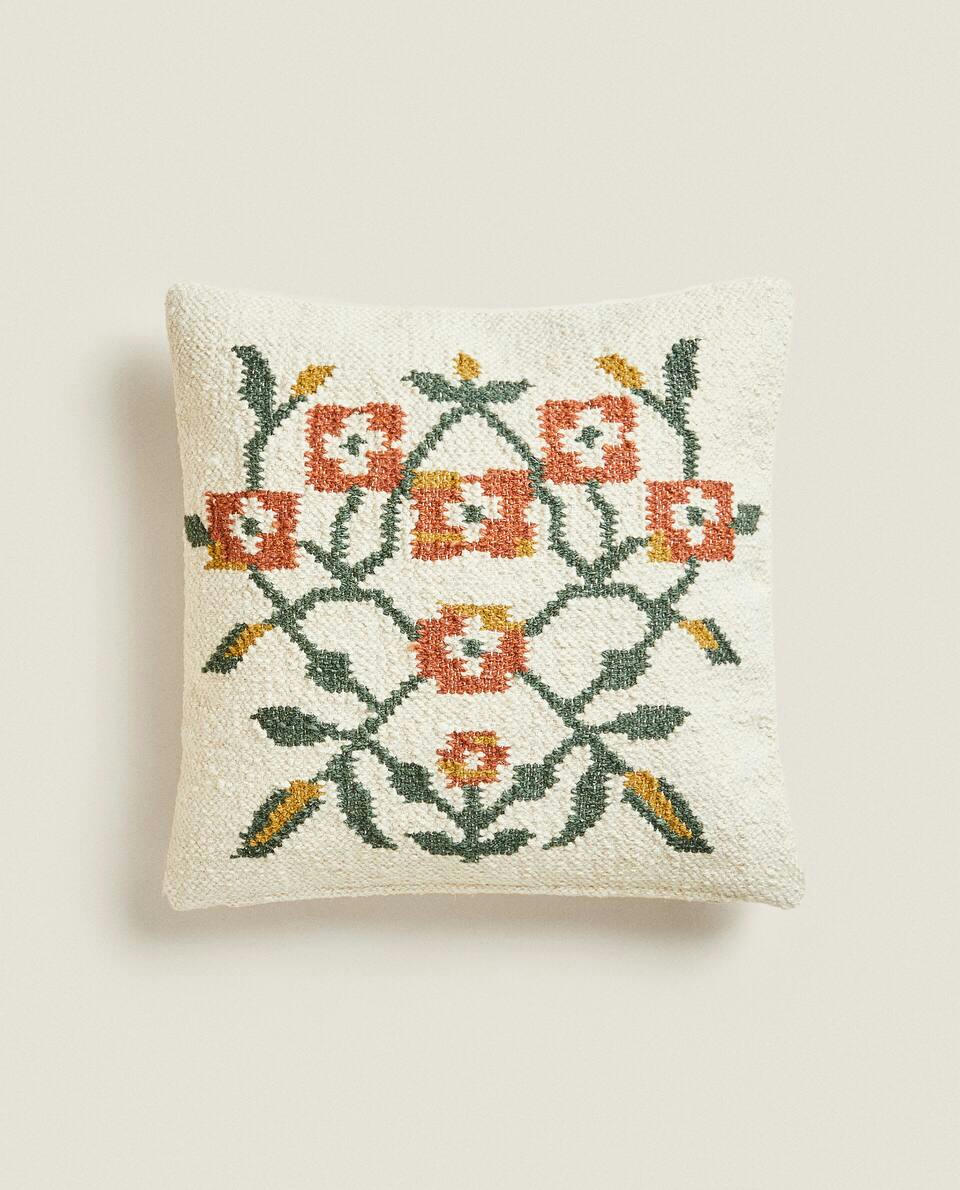 FLORAL PRINT CUSHION COVER