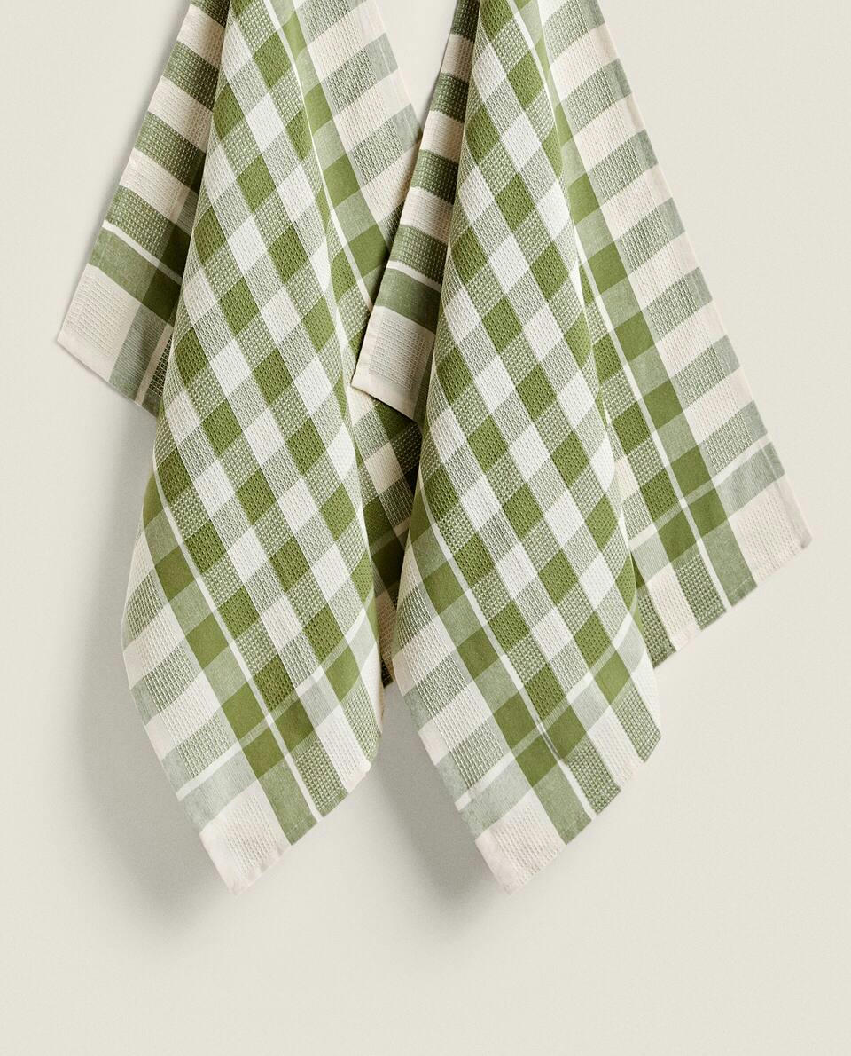 CHECK WAFFLE TEA TOWEL (PACK OF 2)