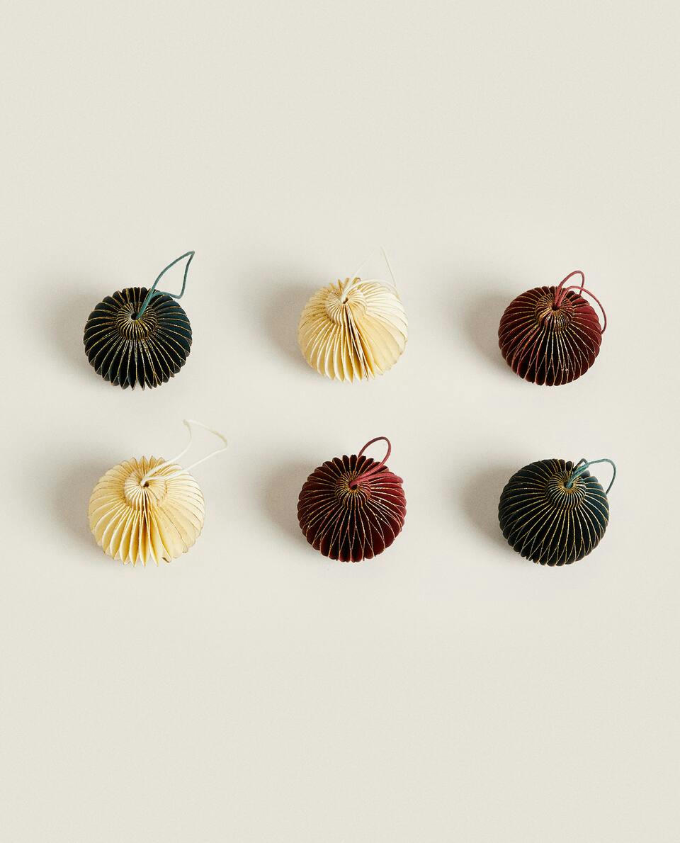 PACK OF CHRISTMAS  BAUBLE DECORATIONS (PACK OF 6)