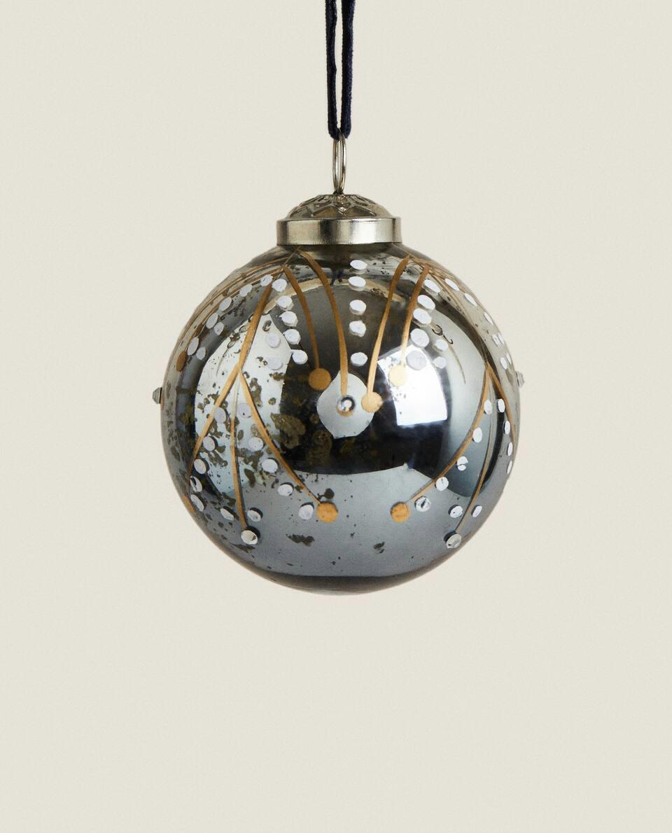 PAINTED  BAUBLE CHRISTMAS DECORATION