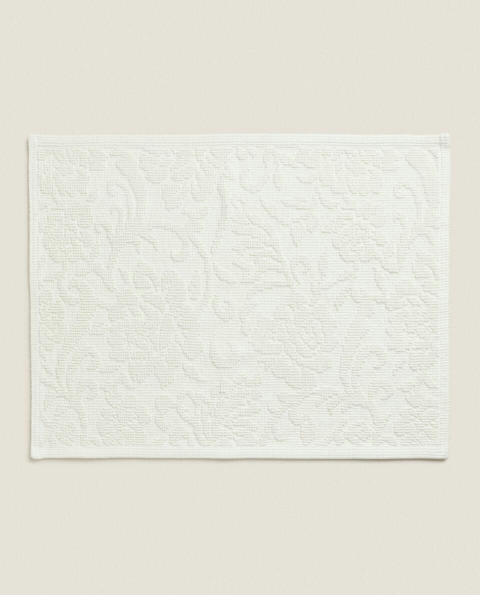 FLORAL JACQUARD BATH MAT