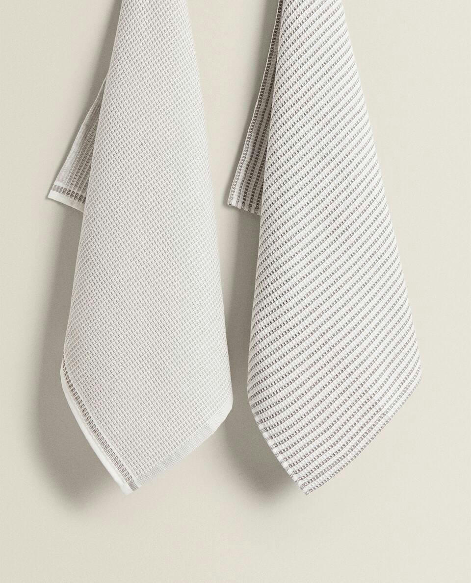WAFFLE KNIT TEA TOWEL (PACK OF 2)