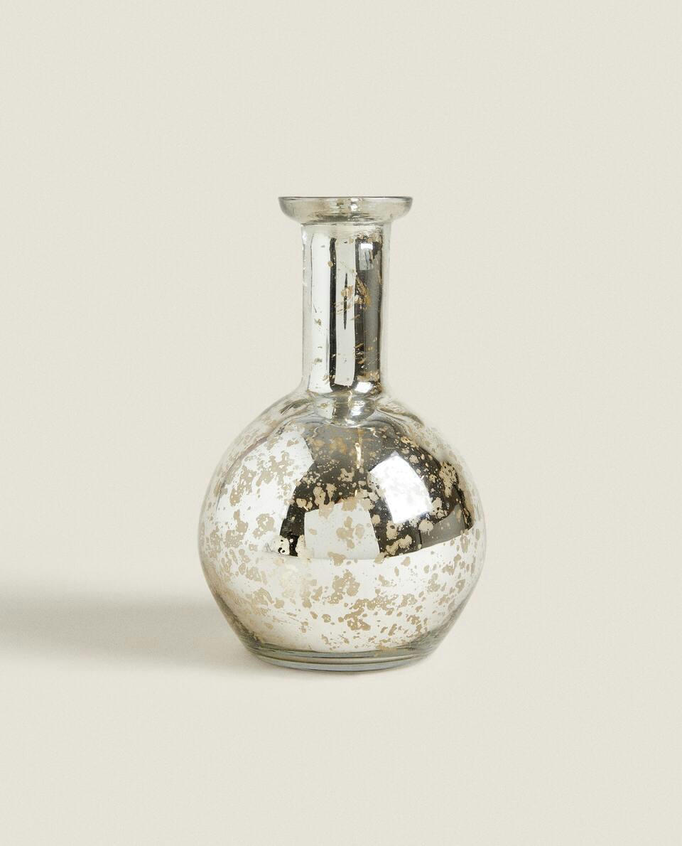 CHRISTMAS MERCURISED  VASE