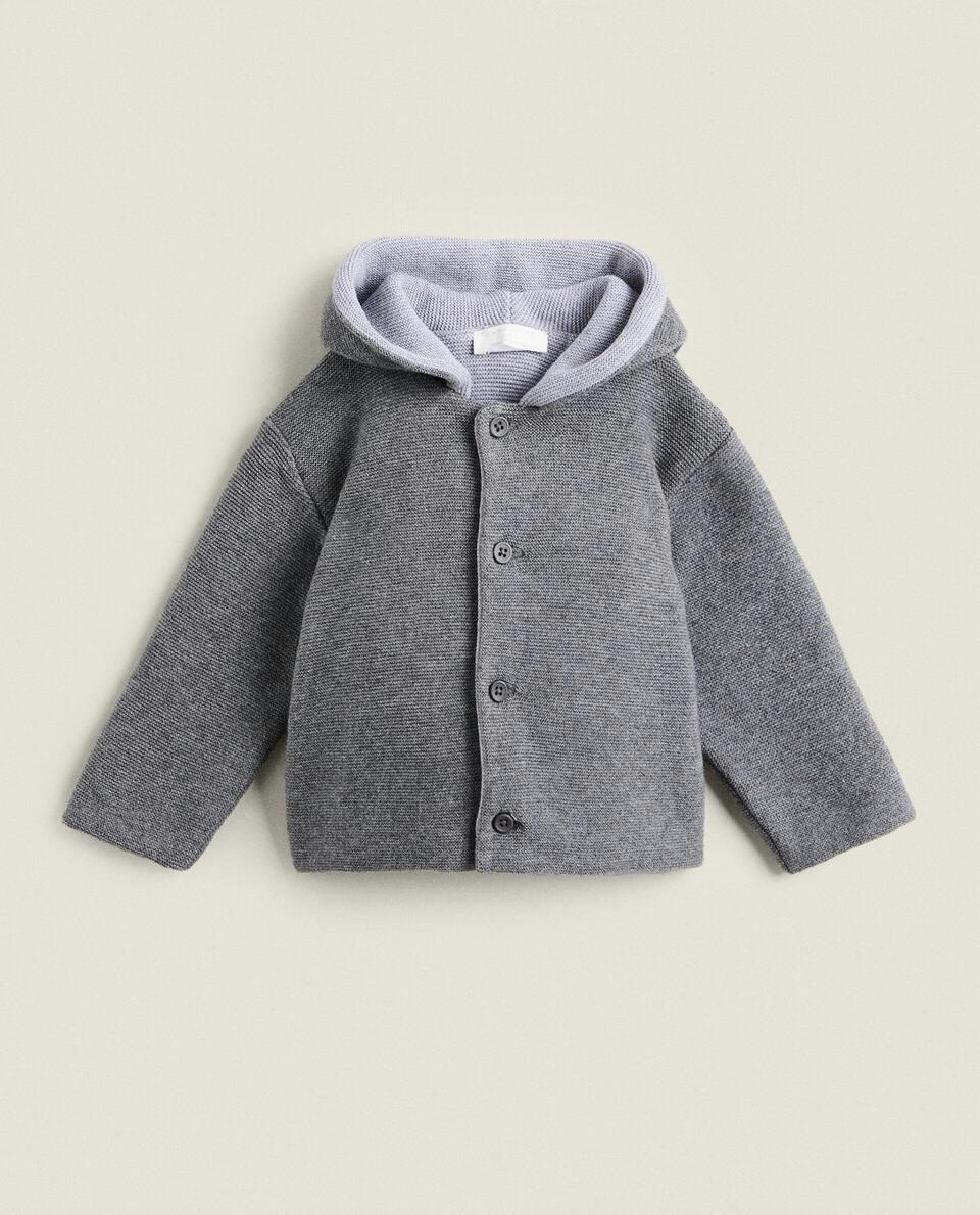 HOODED MERINO  BABY JACKET