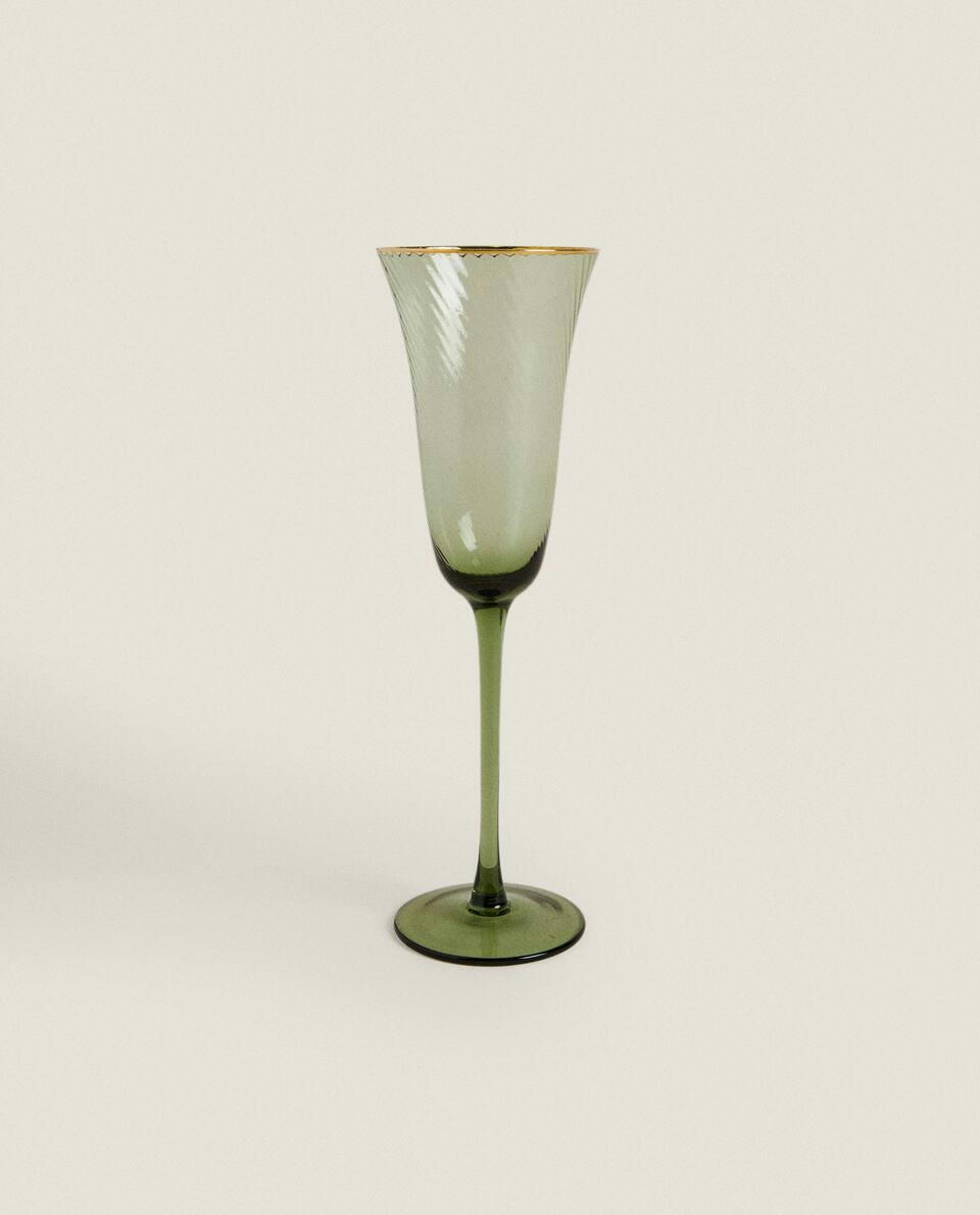 CHRISTMAS FLUTE  WITH GOLD RIM