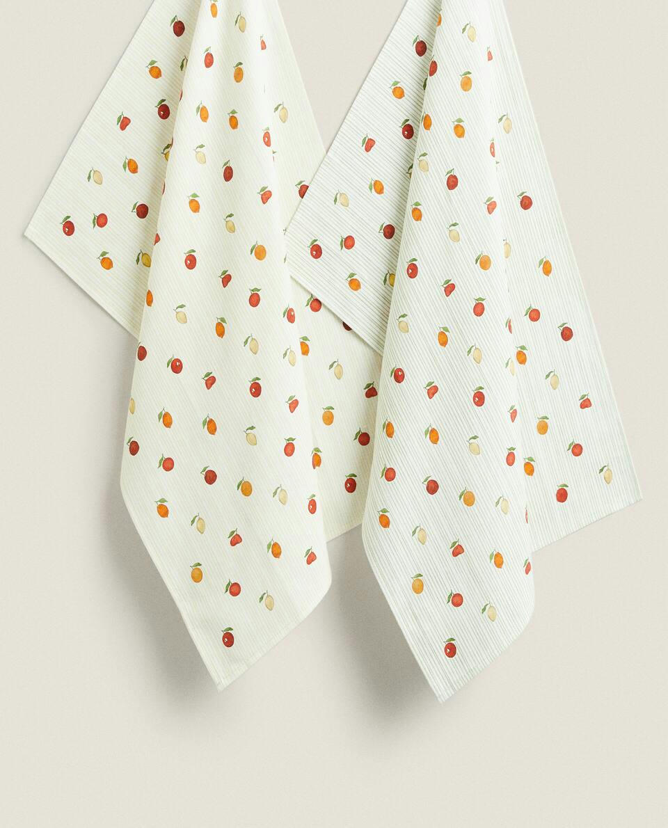FRUIT PRINT  TEA TOWEL (PACK OF 2)