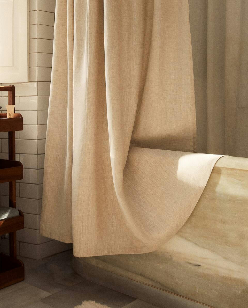 LINEN SHOWER CURTAIN