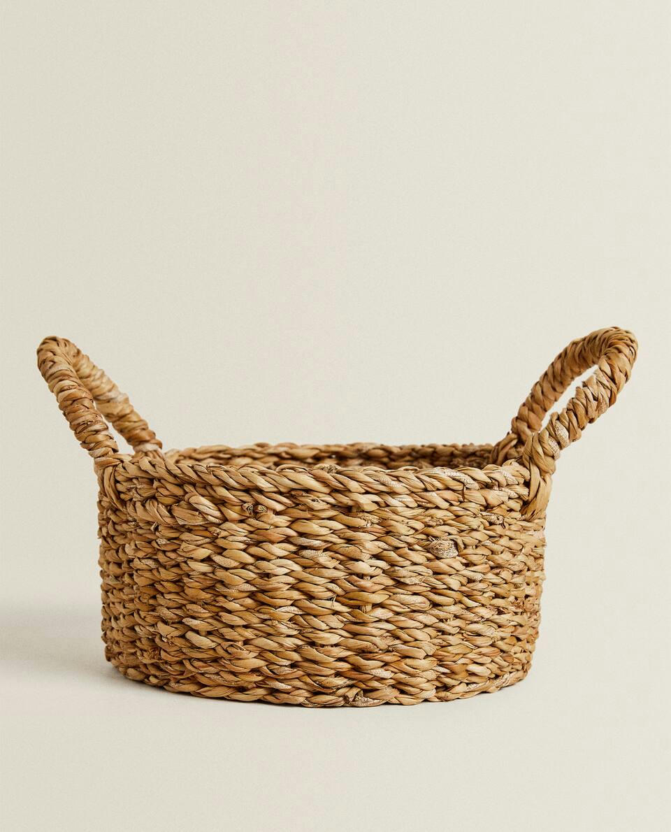 BRAIDED BASKET WITH HANDLES