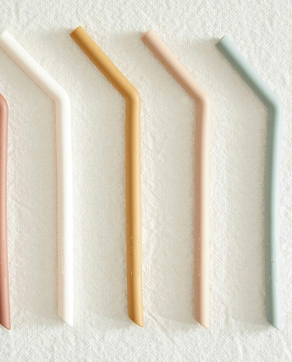 SILICONE STRAWS (PACK OF 5)