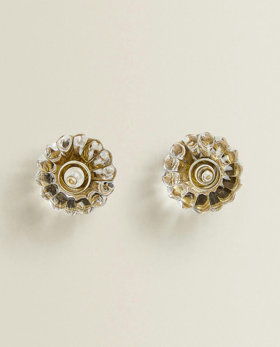 ACRYLIC FLOWER DOOR KNOB (PACK OF 2)