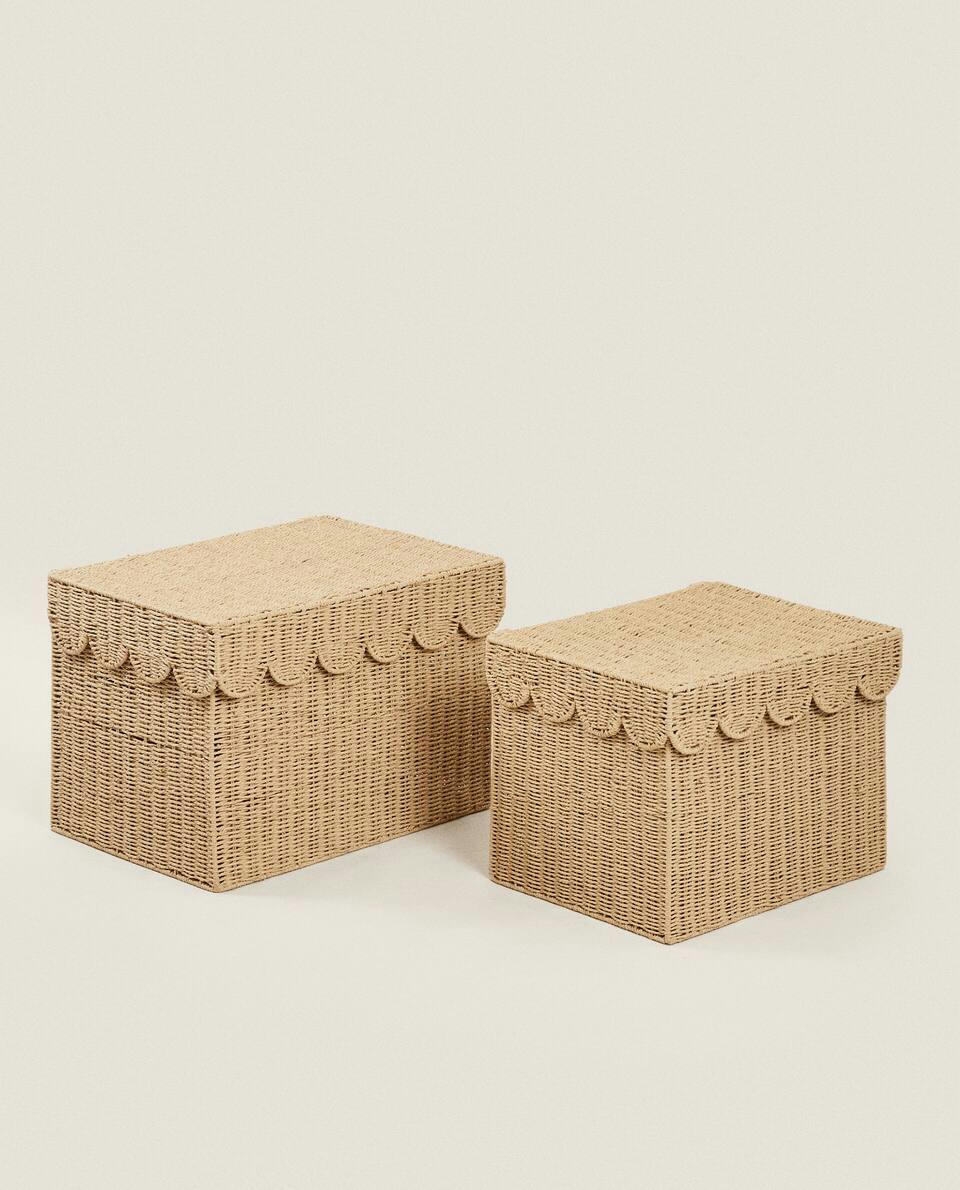 KIDS’ BASKET WITH SCALLOPED LID