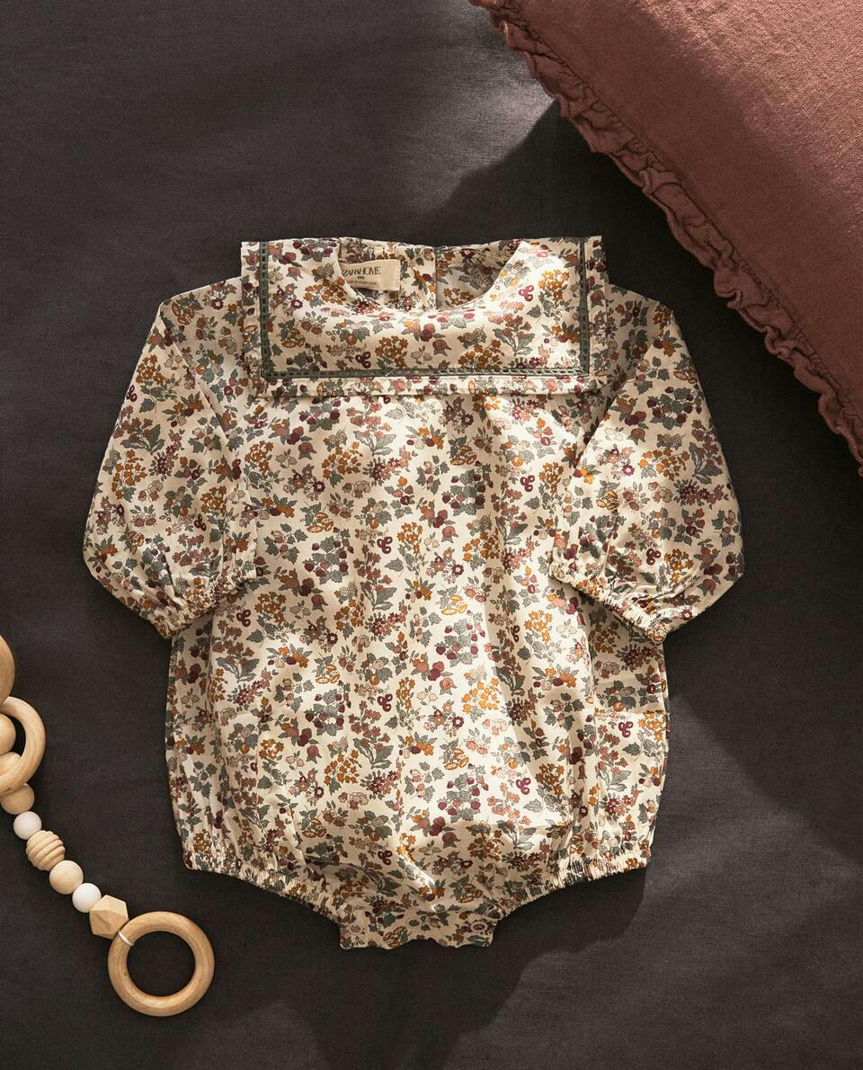 FLORAL PRINT FABRIC CHILDREN'S BODYSUIT