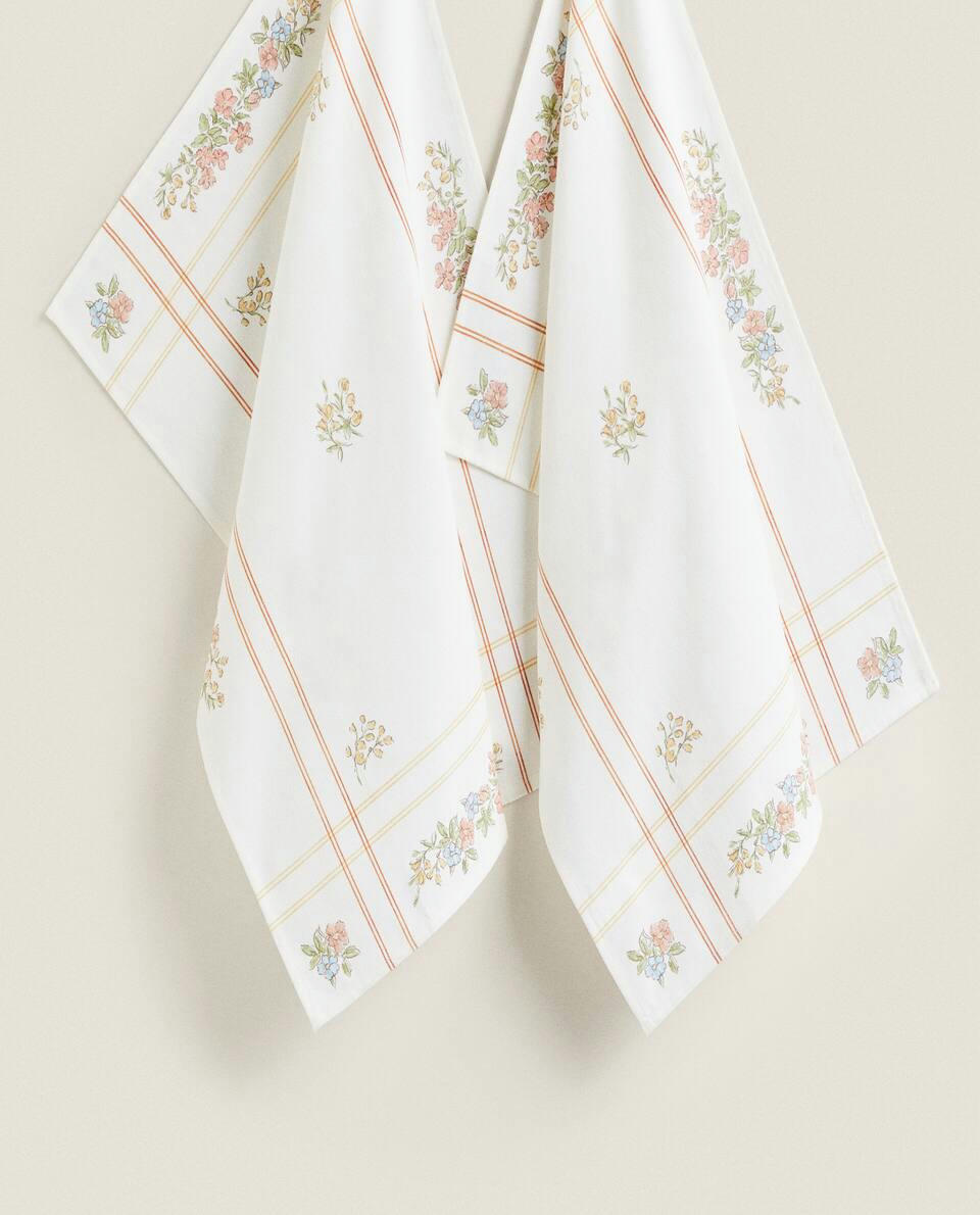 FLORAL PRINT TEA TOWEL (PACK OF 2)