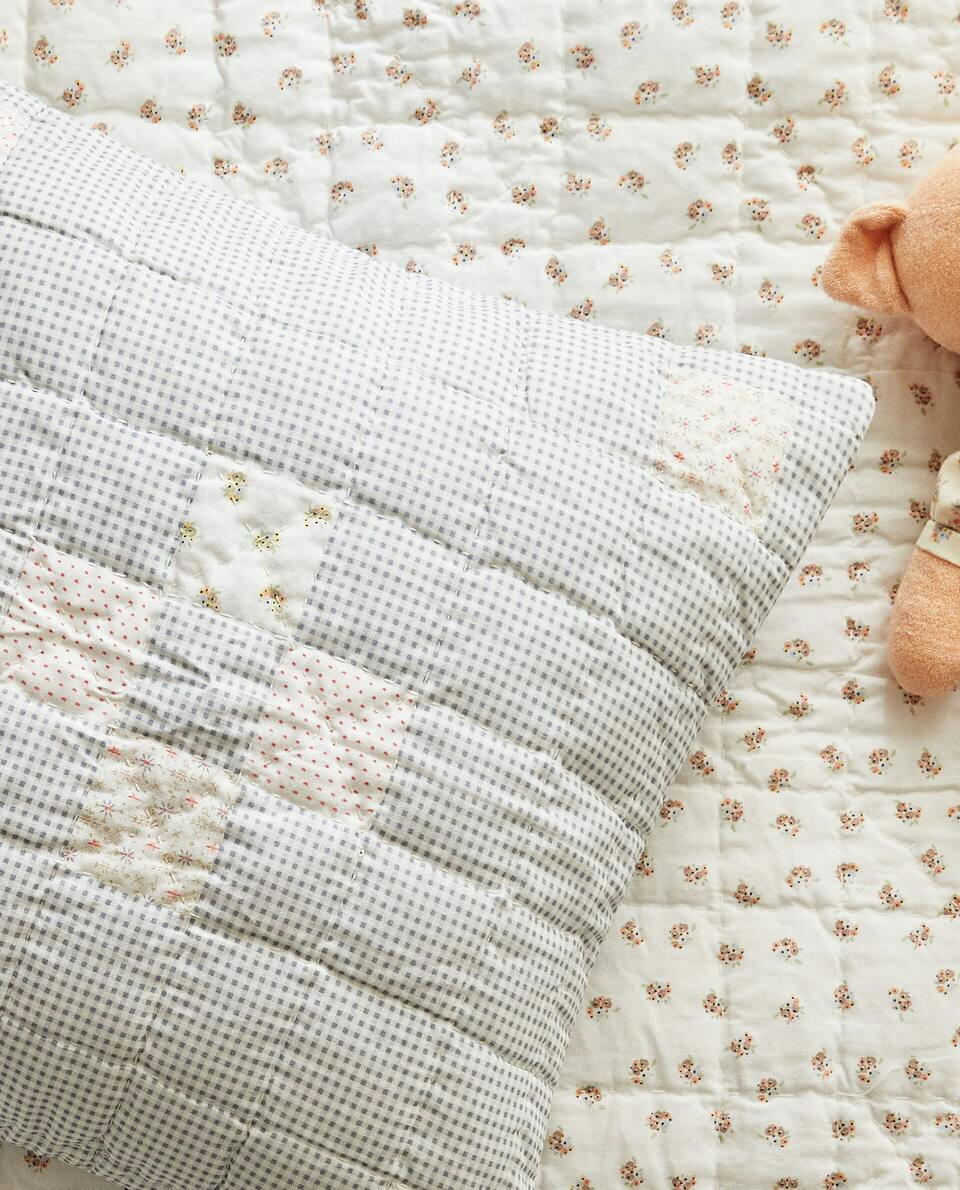 FLORAL PATCHWORK CUSHION COVER