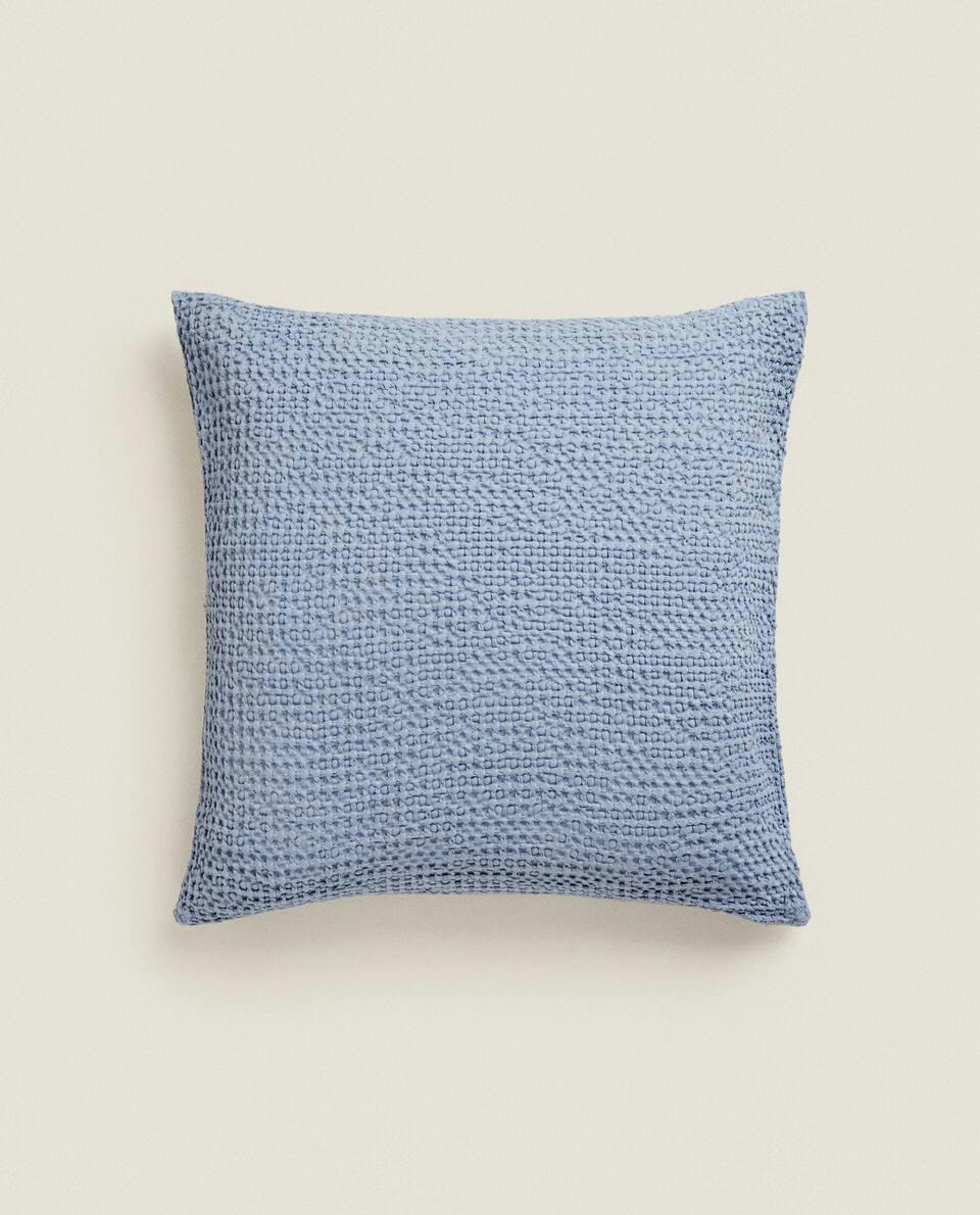 WAFFLE-KNIT CUSHION COVER
