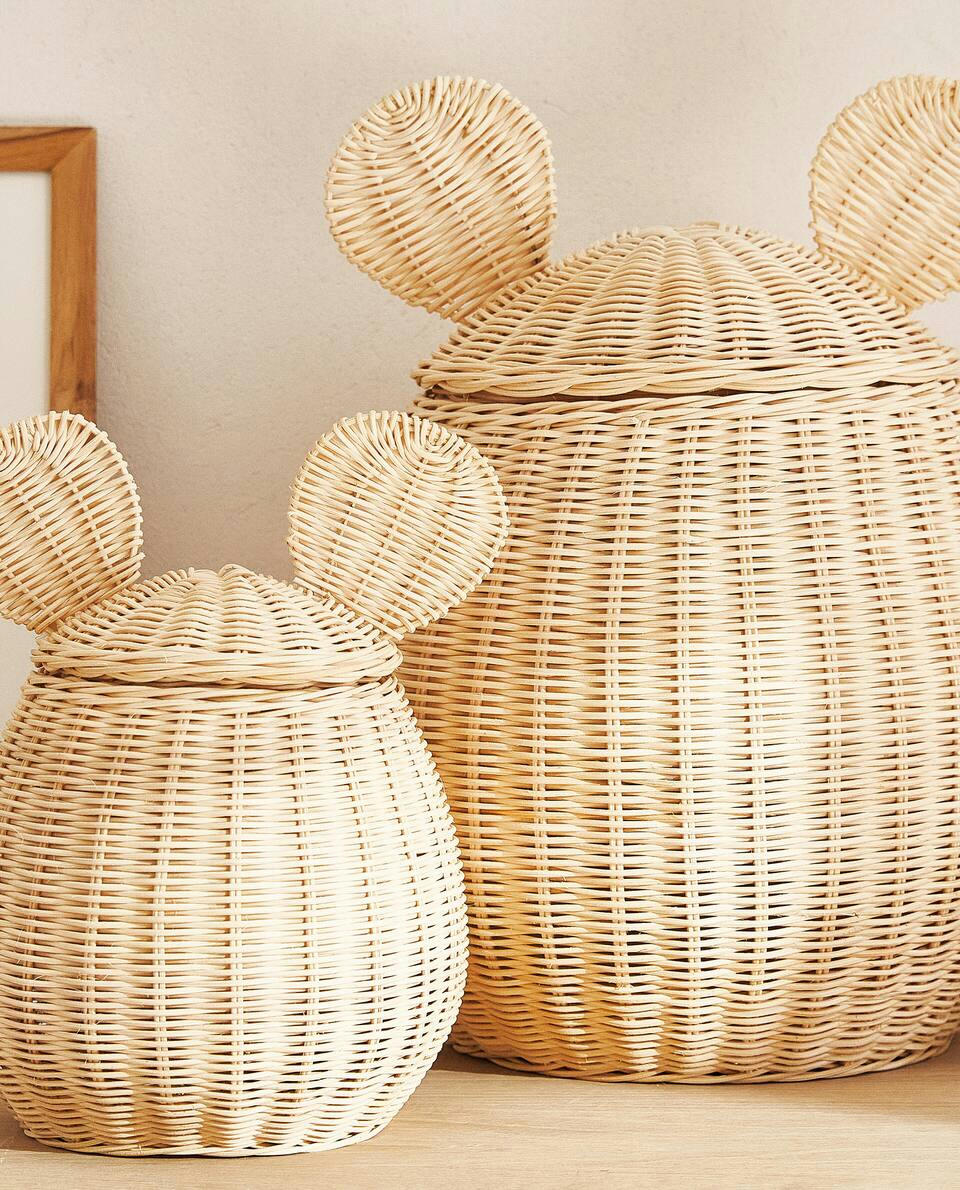 RATTAN BASKET WITH EARS
