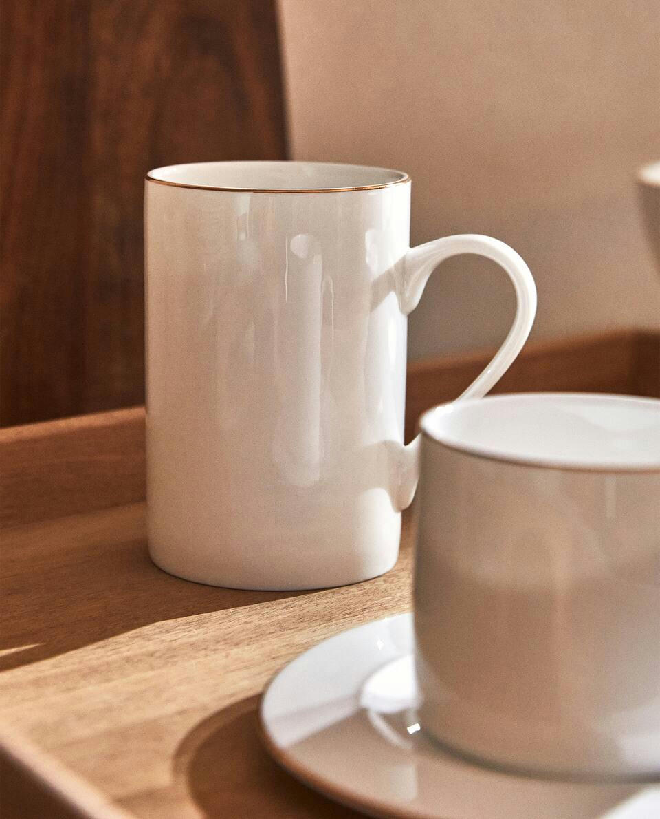 RIMMED BONE CHINA MUG