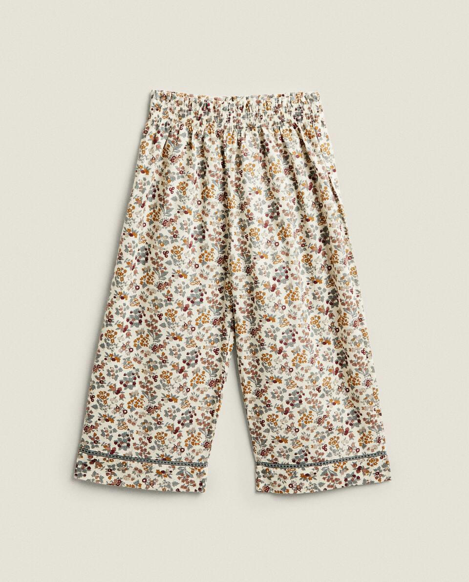 FLORAL PRINT FABRIC CHILDREN'S TROUSERS