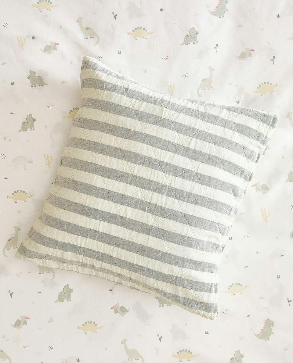 DYED THREAD STRIPED CUSHION COVER