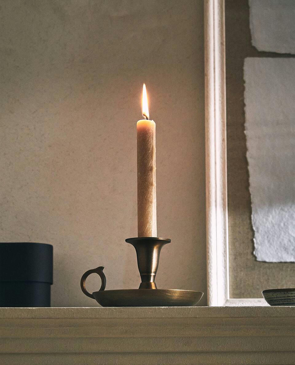 LARGE GOLD CANDLESTICK HOLDER