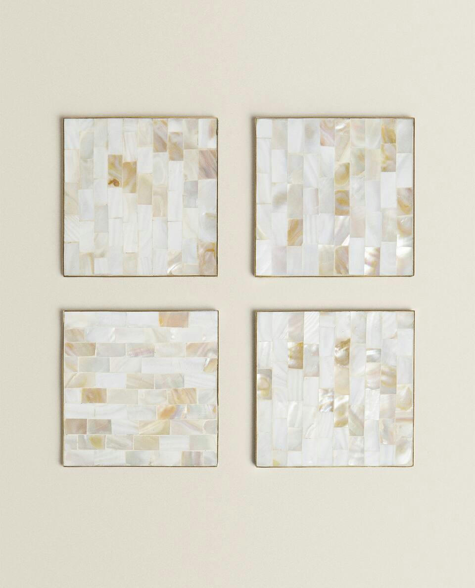 MOTHER-OF-PEARL COASTER (PACK OF 4)