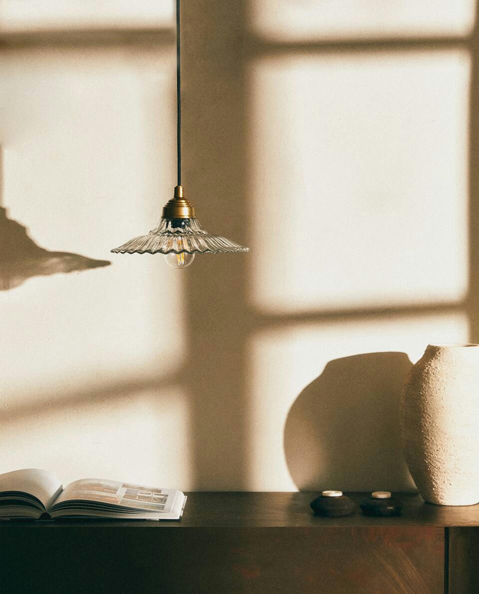 WAVY GLASS CEILING LAMP