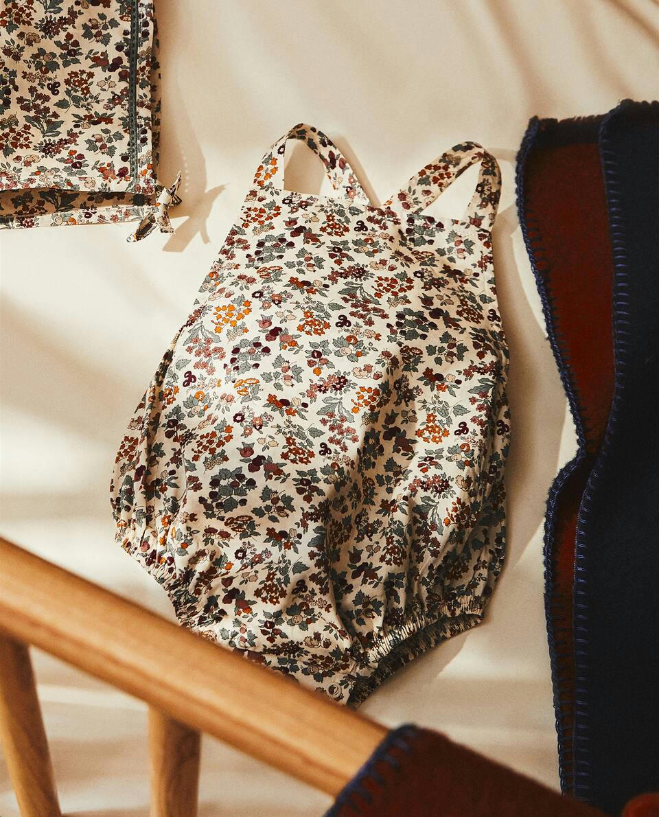 FLORAL PRINT FABRIC CHILDREN'S DUNGAREES