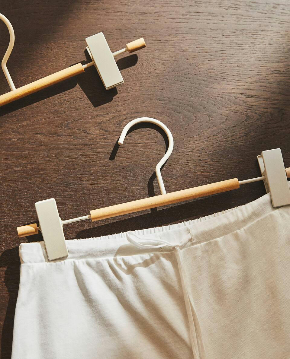 WOOD AND METAL SKIRT HANGER (SET OF 2)